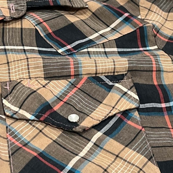 Vintage Western Rancher Rockabilly Plaid Rock Creek Ranch Button Down Shirt - Picture 4 of 5